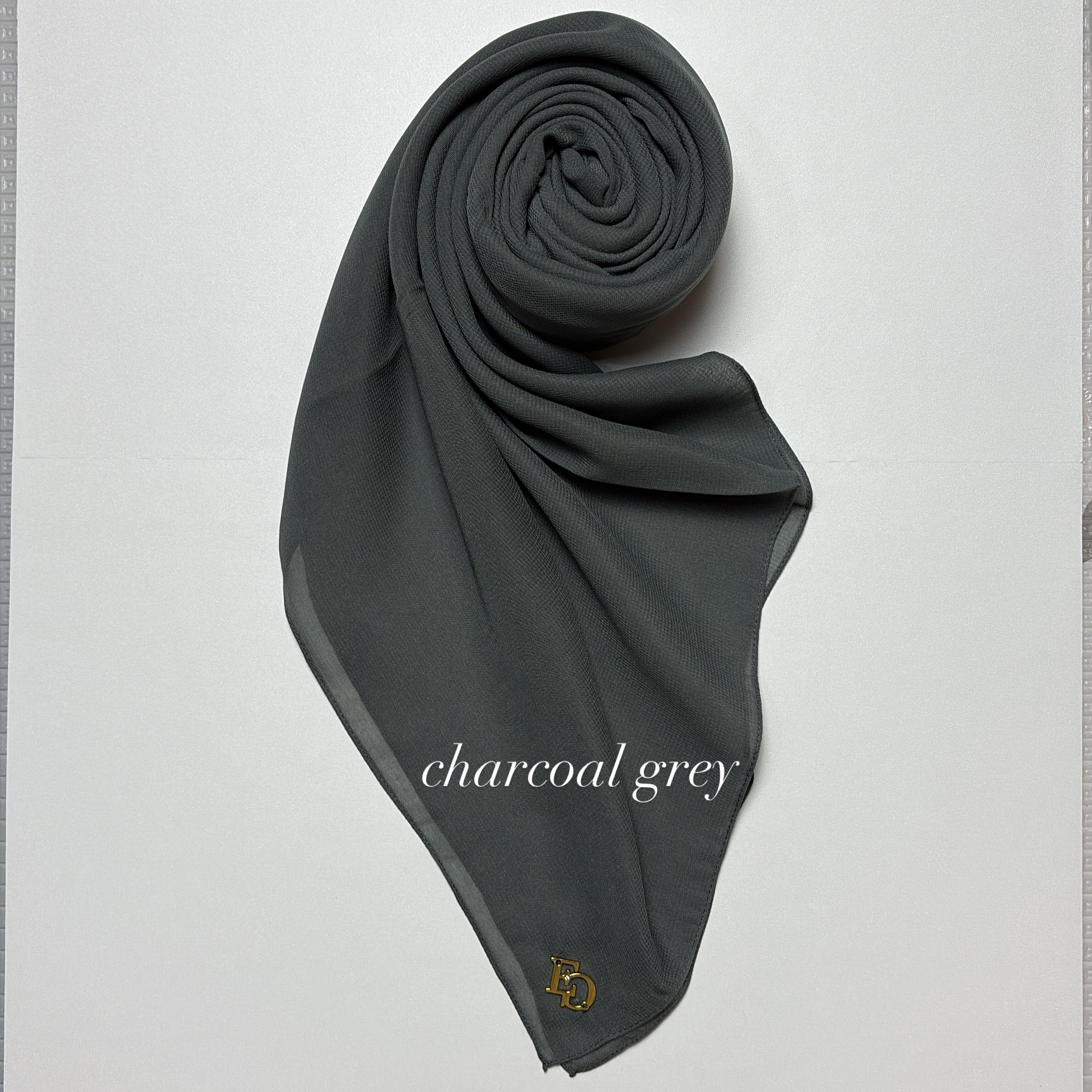 Evergrace Pollycotton Plain Square Charcoal Grey