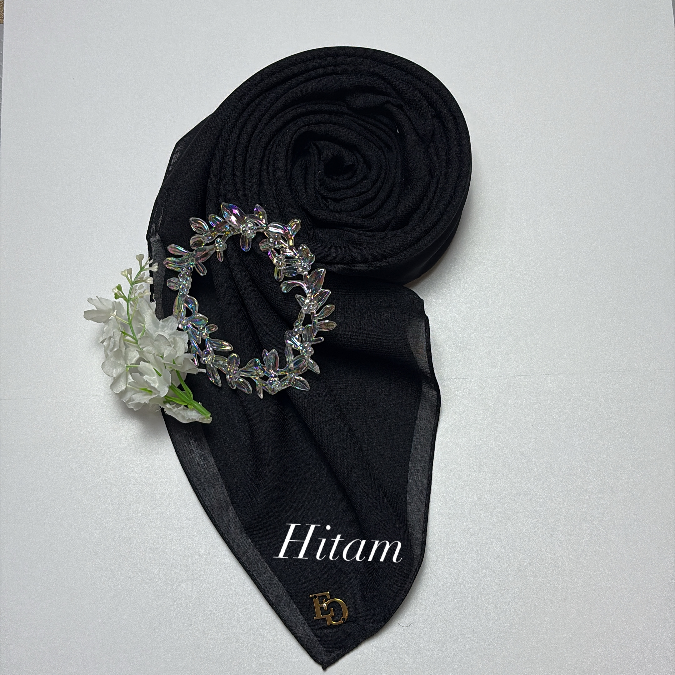 Evergrace Pollycotton Plain Square Hitam
