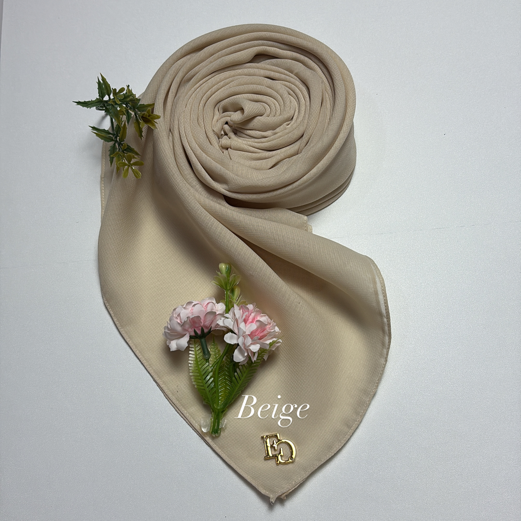 Evergrace Pollycotton Plain Square Beige