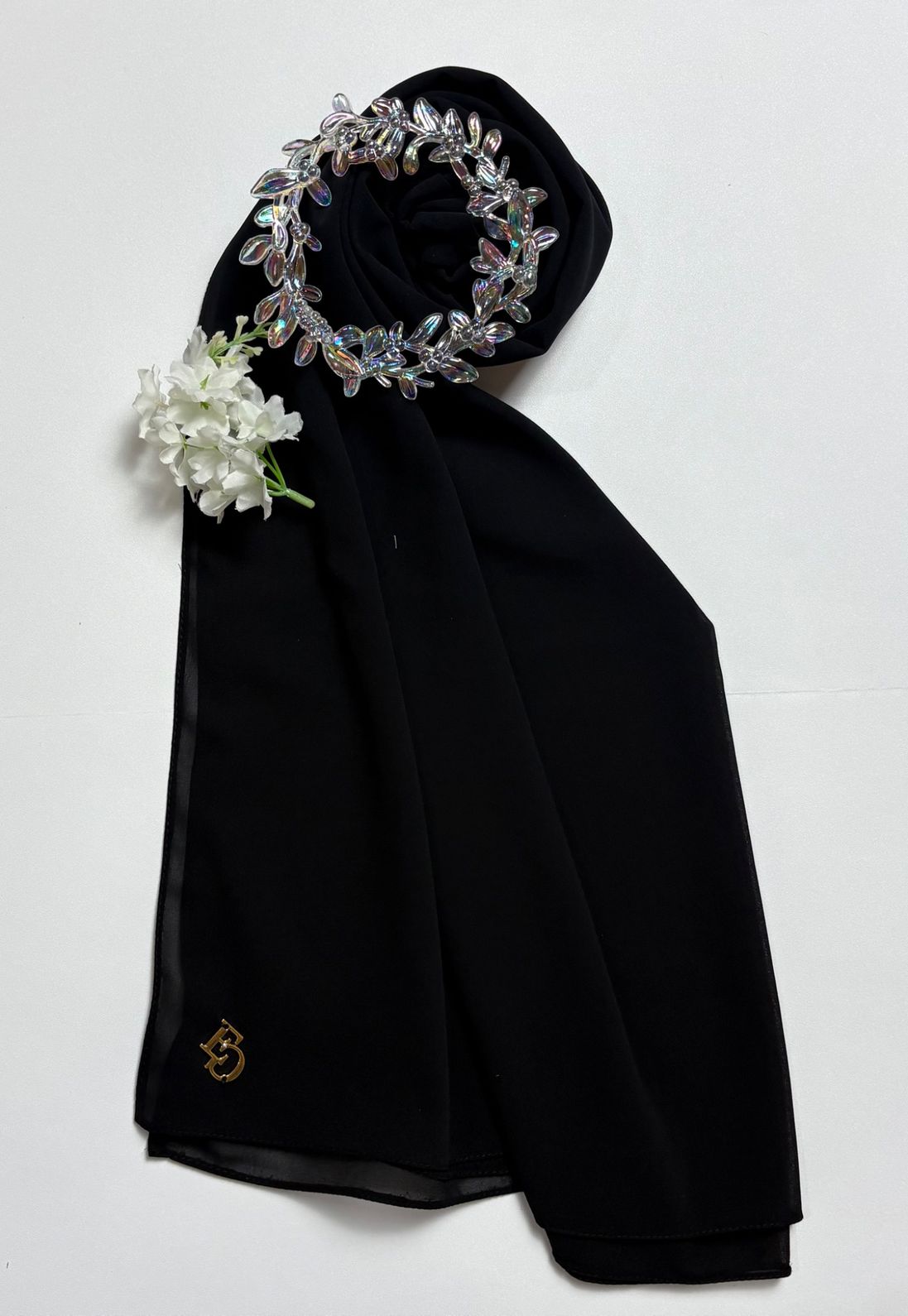 Evergrace Pashmina Ceruty BabyDoll Hitam