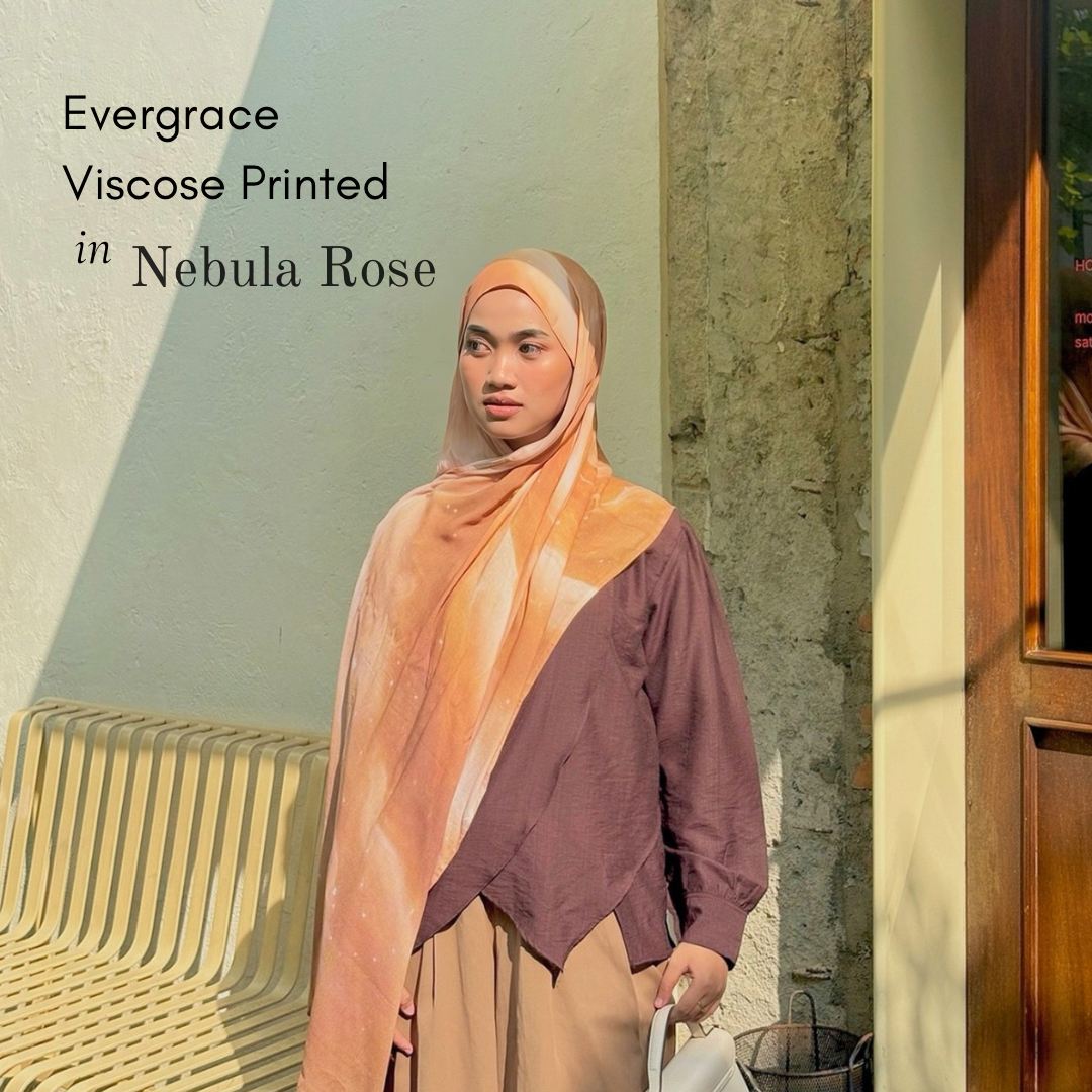 Evergrace Pashmina Viscose Printed Nebula Rose