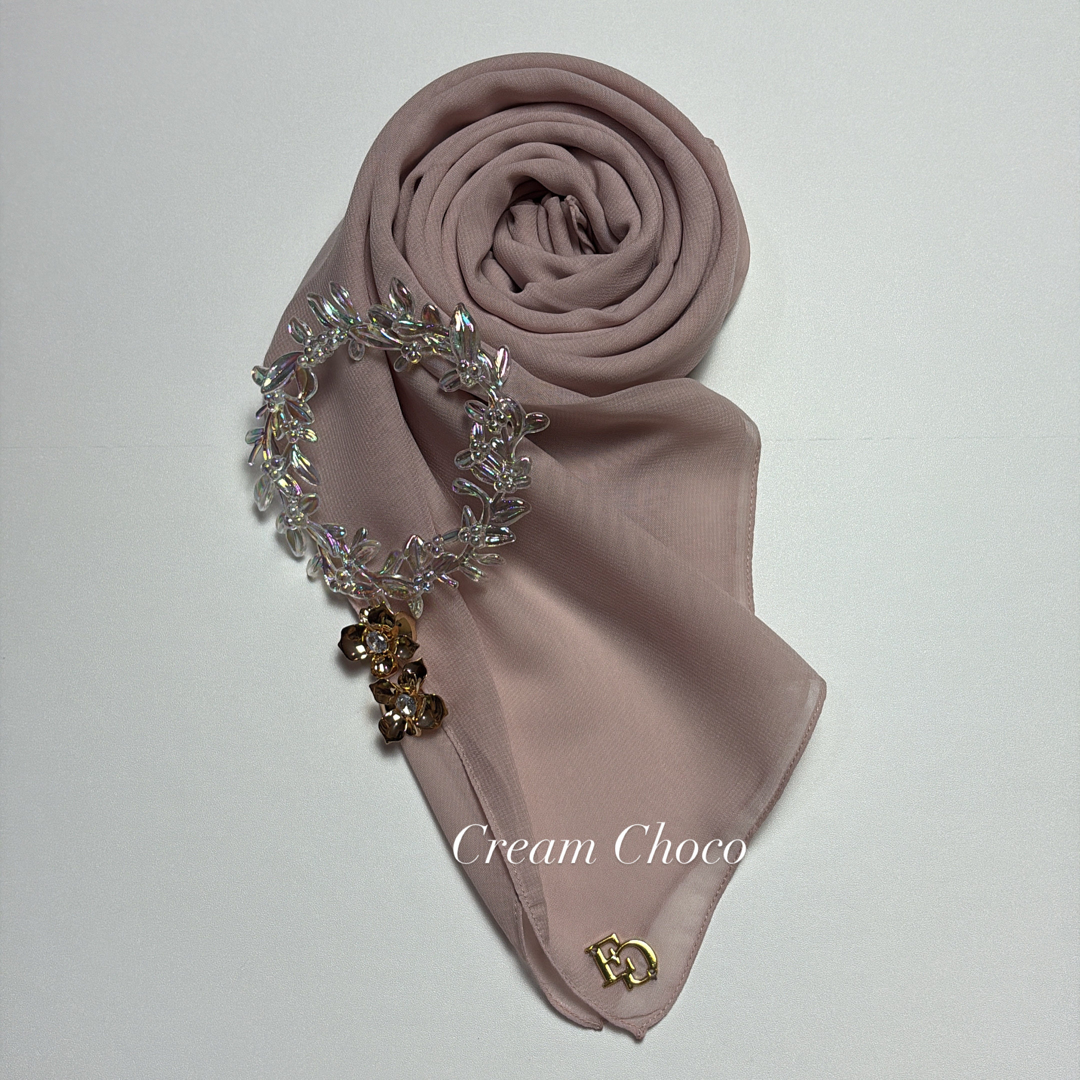 Evergrace Pollycotton Plain Square Cream Choco