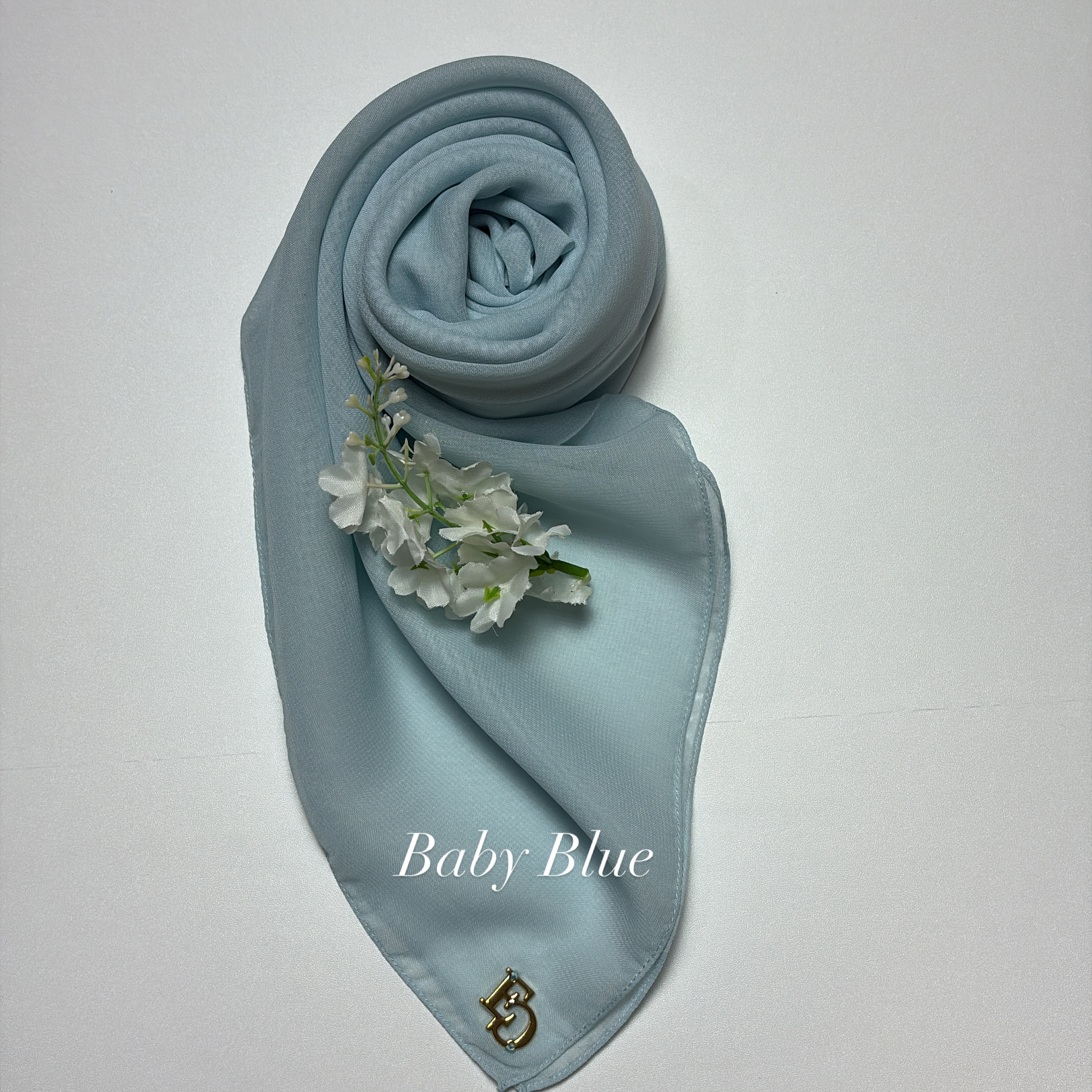 Evergrace Pollycotton Plain Square Baby Blue