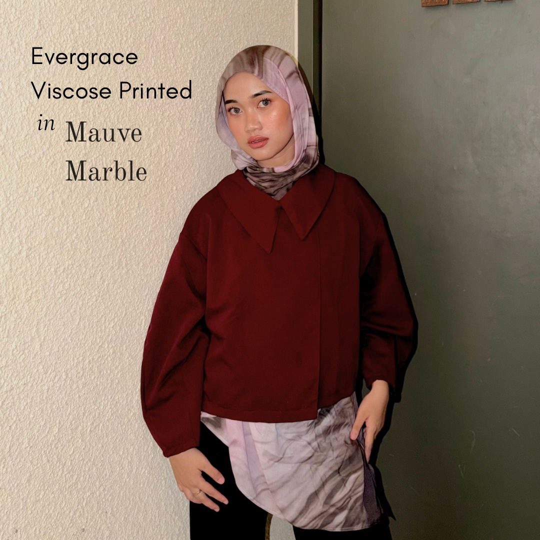 Evergrace Pashmina Viscose Printed Mauve Marble