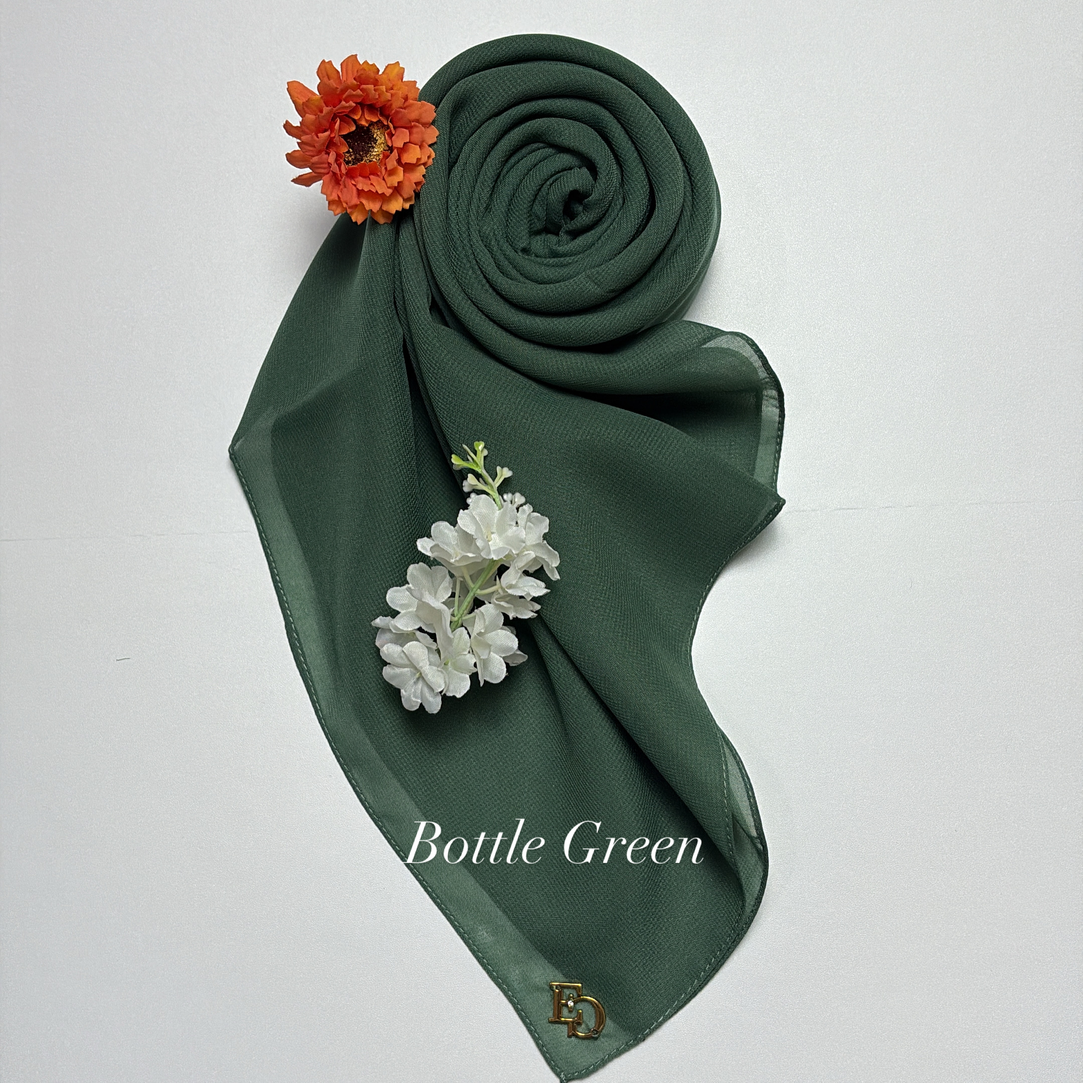 Evergrace Pollycotton Plain Square Bottle Green