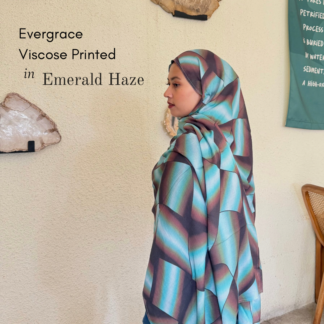 Evergrace Pashmina Viscose Printed Emerald Haze