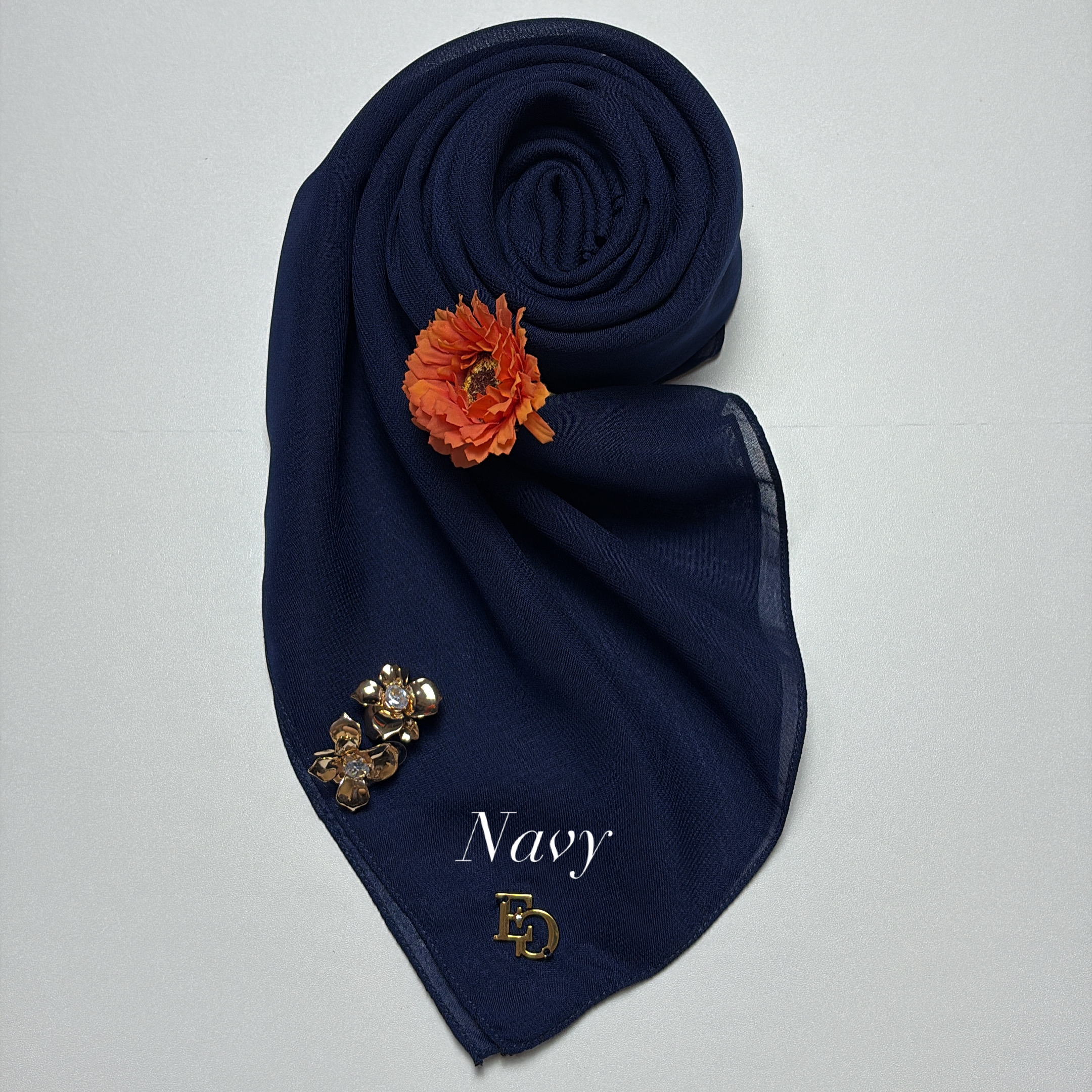 Evergrace Pollycotton Plain Square Navy