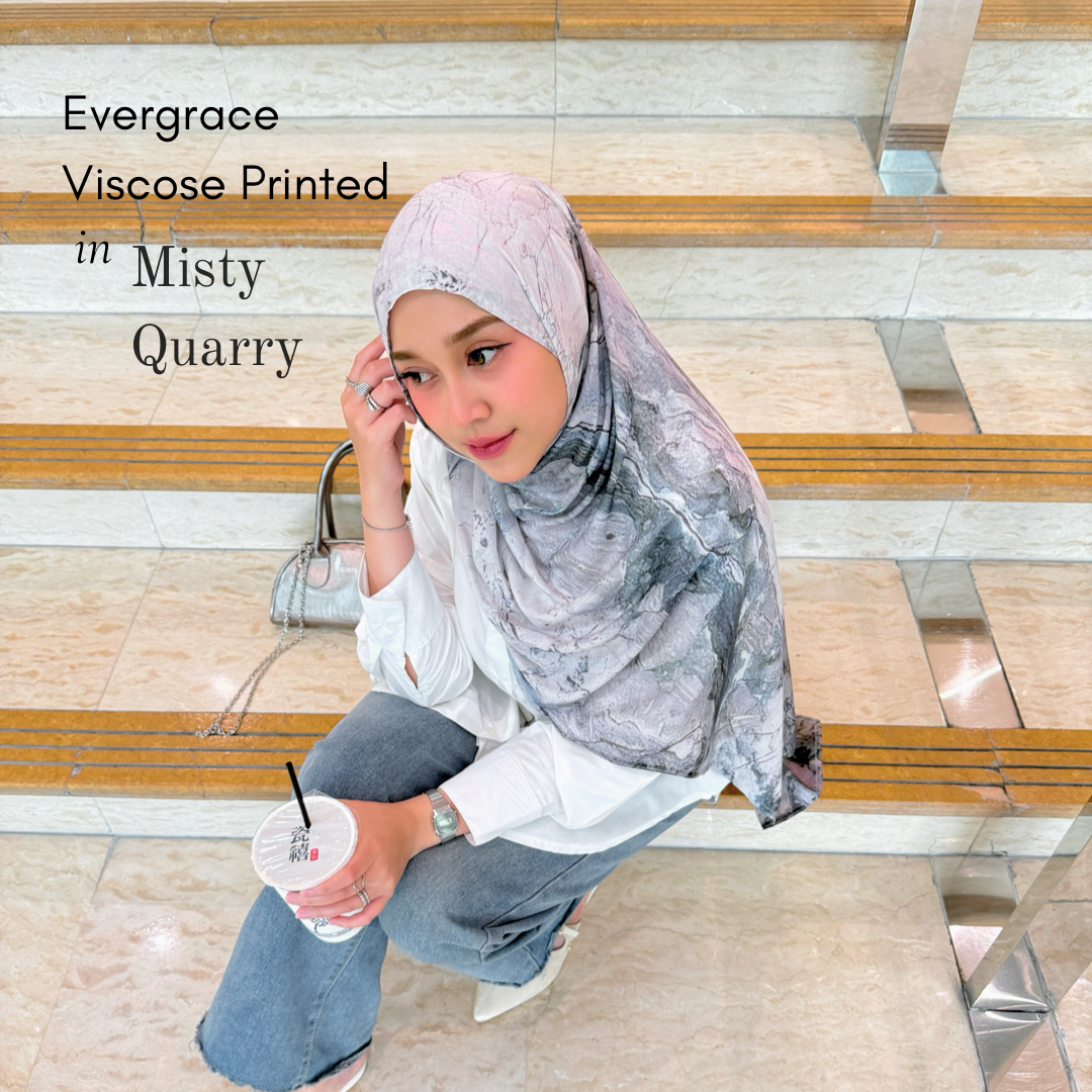Evergrace Pashmina Viscose Printed Misty Quarry