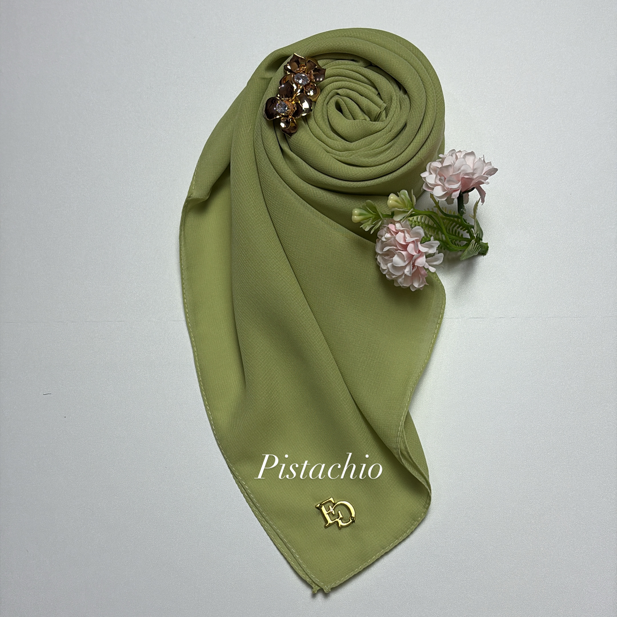 Evergrace Pollycotton Plain Square Pistachio